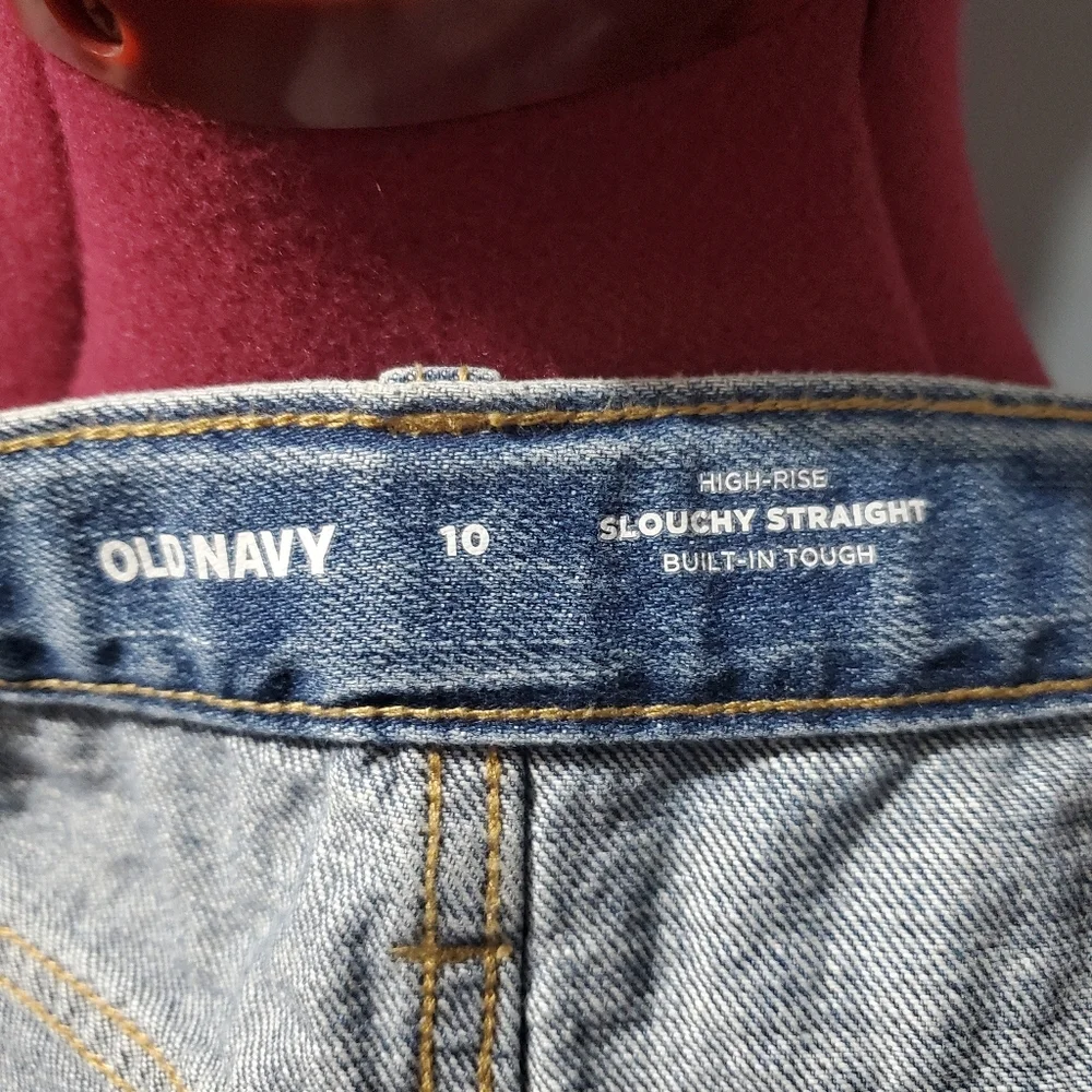 Old Navy Cut Off Blue Jean Shorts Distressed Raw-Edge Hem High Rise Girls Sz 10